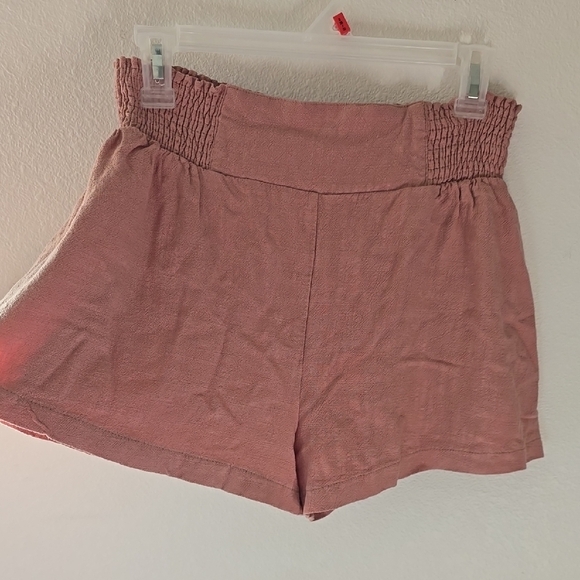 Women's Pink Smocked Shorts - Picture 3 of 7